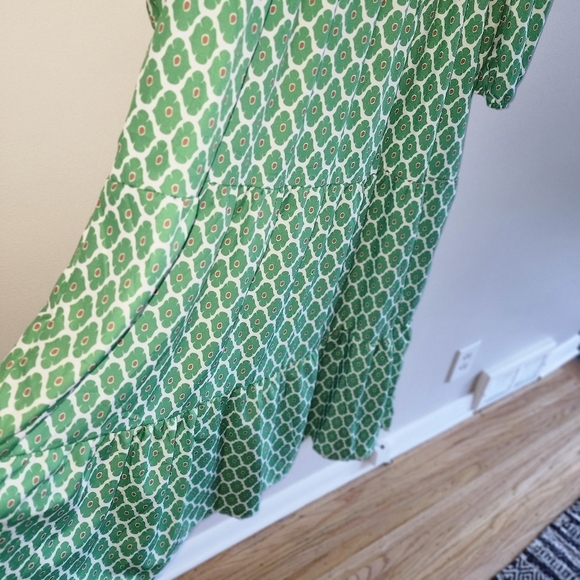 NWOT Green Patterned Maxi Boho Long Dress - Picture 4 of 4